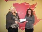 Cheryl Daigle receives congratulations from NBCC Instructor, Shannon Daley. Daigle is currently employed at CBDC. Robert Kryszko and David Mouck not present.