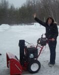 Just in time for a big snowstorm! Liz Donovan with her prize Troy-Bilt snow thrower.