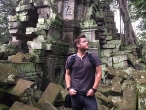 Greg Trevors shooting on location in Angkor Wat, Cambodia for My Amazing Pen Pal.