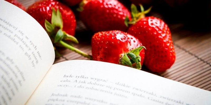 strawberries-and-book