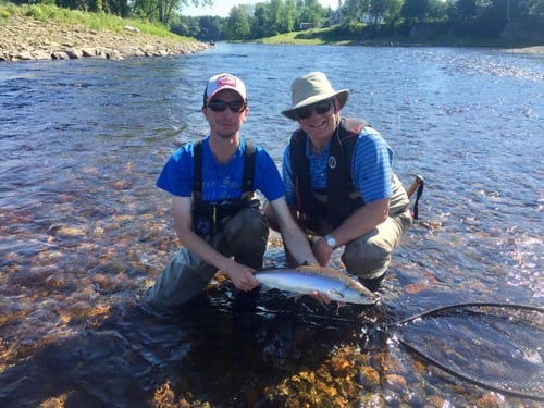 Ledges guide Kyle Price with Grilse caught this week by Ledges guest