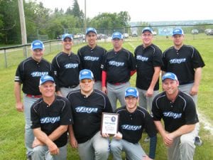 2013 Robert Blacquier Tournament Champions, The Richibucto Jays Front: Jim Arsenault, Thomas Arsenault, Travis Arsenault & Trevor Ryan Back: Al Roy, Jacques Richard, Travis Nevin, Chris Ryan, Justin Wellman & Jordan Young.