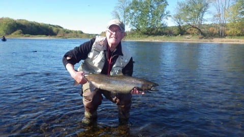 Ralph Goodwin with one of 4 salmon he landed at Ledges On October 5th along with Dr. Boley. They landed 8 and lost a couple others. A day to remember after an up and down year.