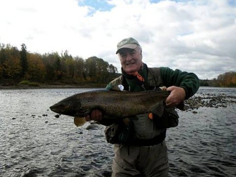 Derek Munn send this picture of his good friend from New York Bill Haldane with a nice fish caught in his own pool.