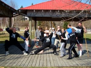 Dave's Tai Chi group in Miramichi strike a pose for the camera.