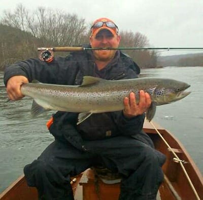 Jamie Holyoke with his first large salmon