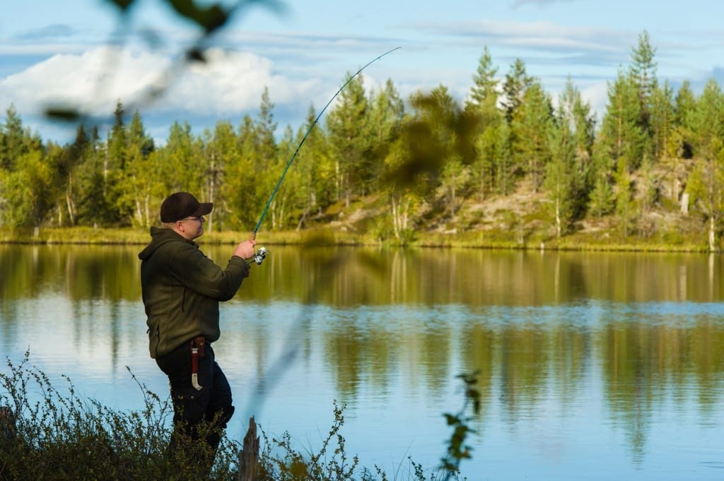 Fisherman and landscape