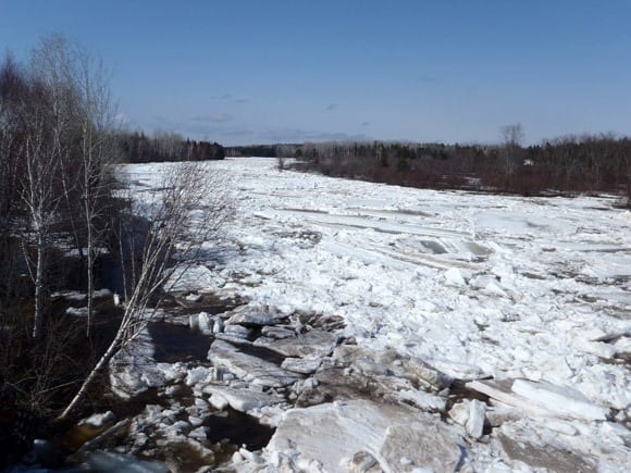 Wayerton Bridge on the Northwest Miramichi looking up river