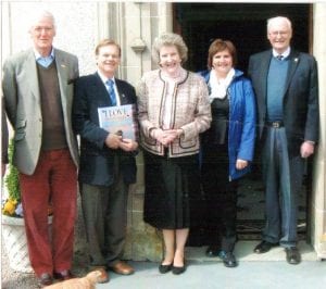 At Ballindalloch Castle with Oliver russell, John McKay, Lord Lieutenant Clare Russell, the Queen’s Representative in Banffshire, Sandra McKay and Scottish host Neil Godsman. 