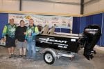 Donald McCallum won the boat and motor prize at the Miramichi Striper Cup