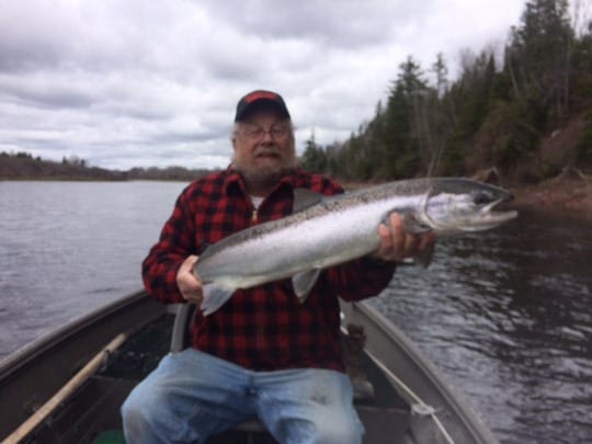Ledges guest Clarence B with a 38 inch salmon caught on May 17th