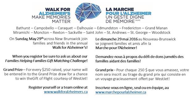 13th annual Walk for Alzheimer’s – Sunday, May 29th