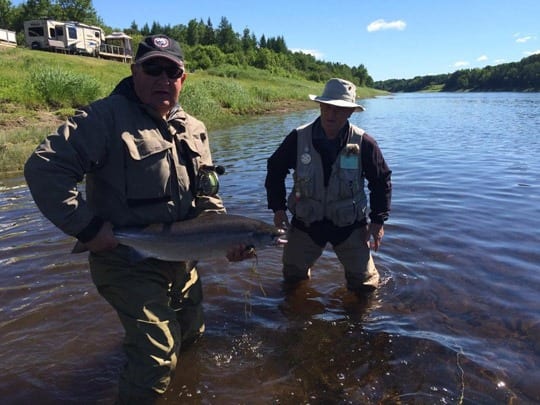 Allan Moore with a beauty June salmon at Mountain Channel Salmon Club