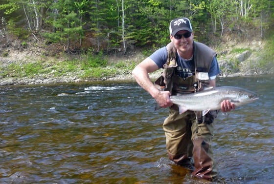 Jeff Morris with a nice 12 pound bright salmon on the Northwest last week