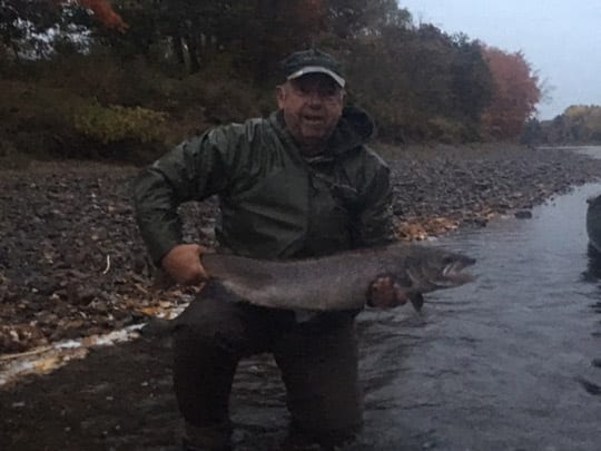 Father & son Richard and Brent Campbell from Charlottetown with a couple nice salmon on their trip to Ledges earlier this week 