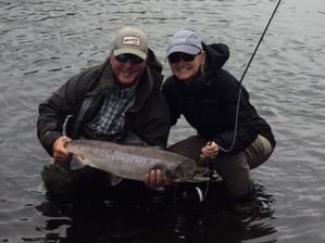 Ledges guest Lori Sullivan and guide Greg Amos with a beauty Hen