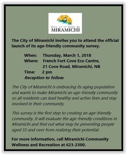 City of Miramichi Age Friendly Survey Launch